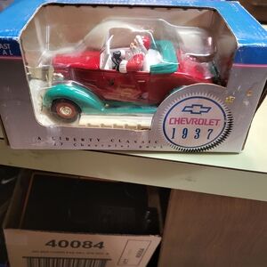 1937 Christmas Bank Toy Car - Red and Green